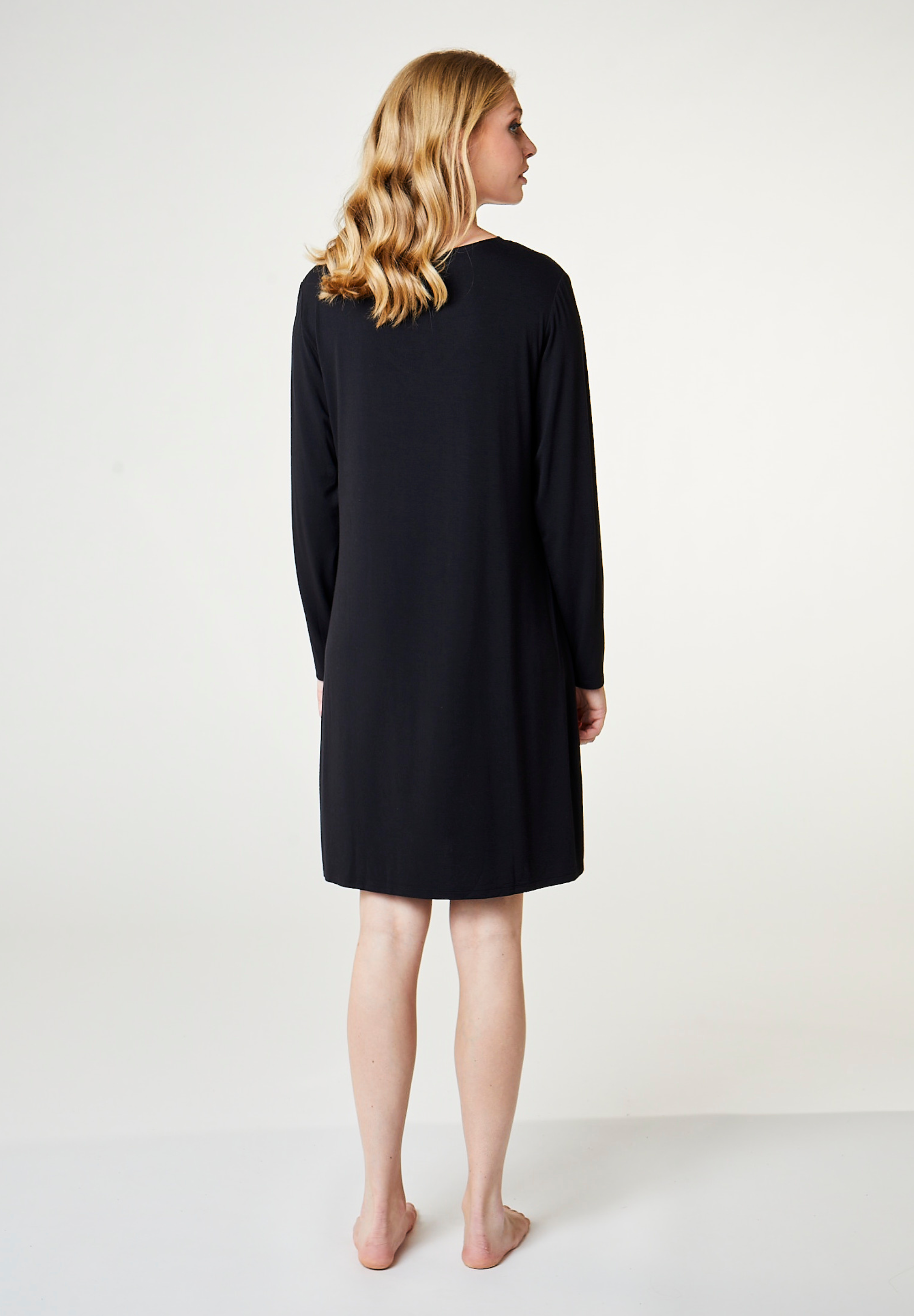 Jacqueline Bamboo Long Sleeve Dress, Black